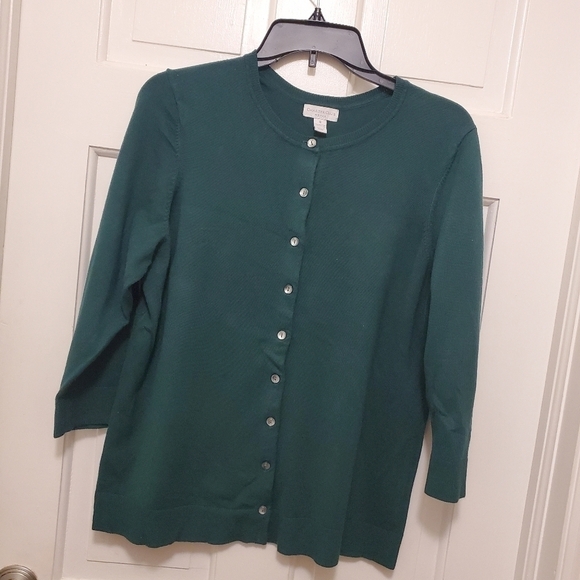 Charter Club Green Cardigan Size 0X, classic, casual, business - Picture 1 of 4